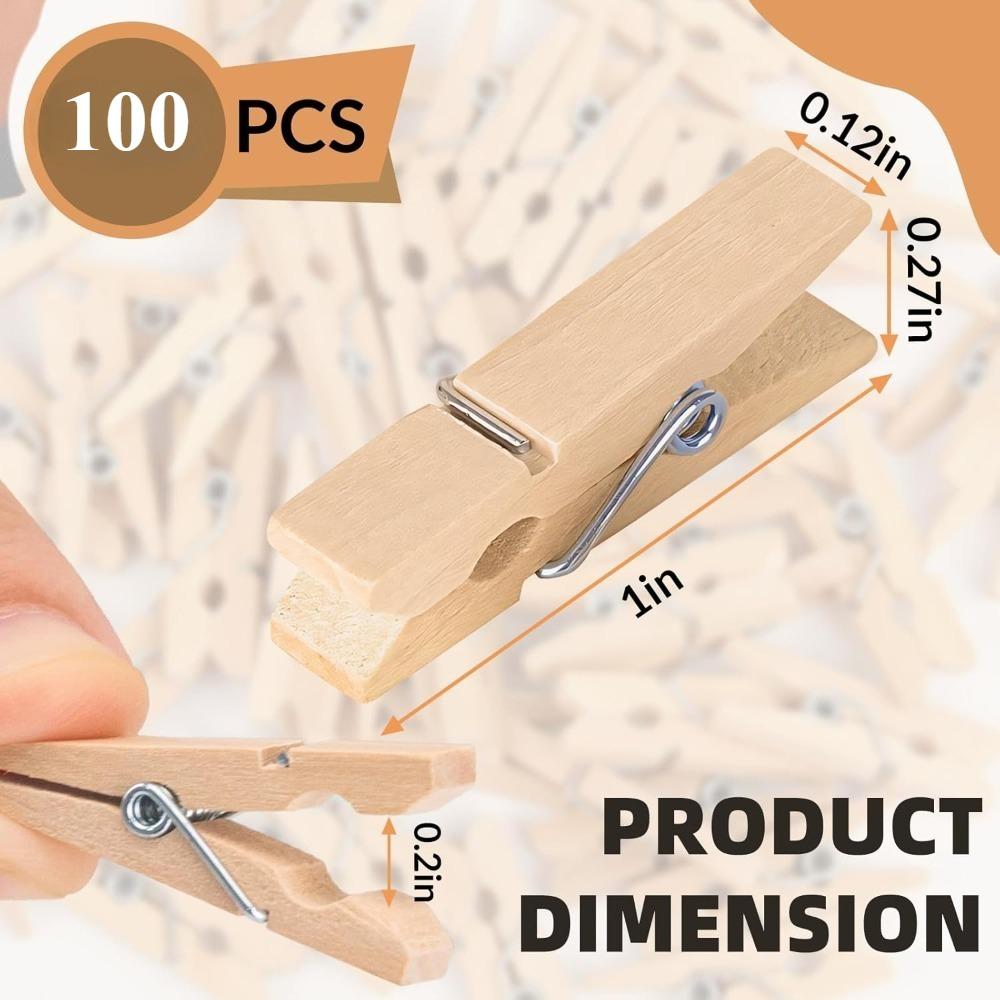 Mini 25mm Natural Wooden Clips Photo Clips Clothespin Clothes Folder Wedding Party Wooden Clip Clips Pegs Dropshipping 100 Pcs