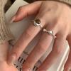 Light luxury s925 sterling silver open ring Light luxury tiger's eye stone niche solid special-shaped versatile ring