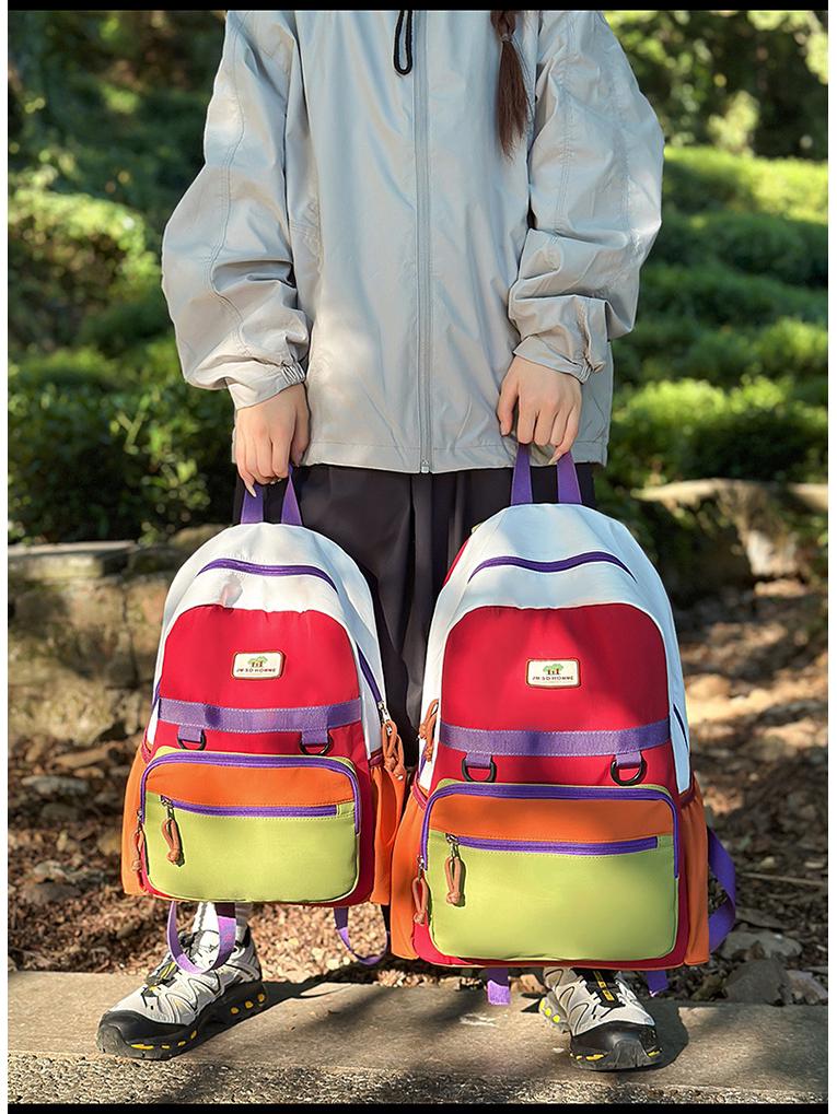 Modny plecak dziecięcy w bloki kolorystyczne - Uroczy i wytrzymały dla chłopców i dziewcząt ze szkoły podstawowej