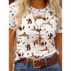 Women's Round Neck Regular Top Fashion Printed Casual T-Shirt