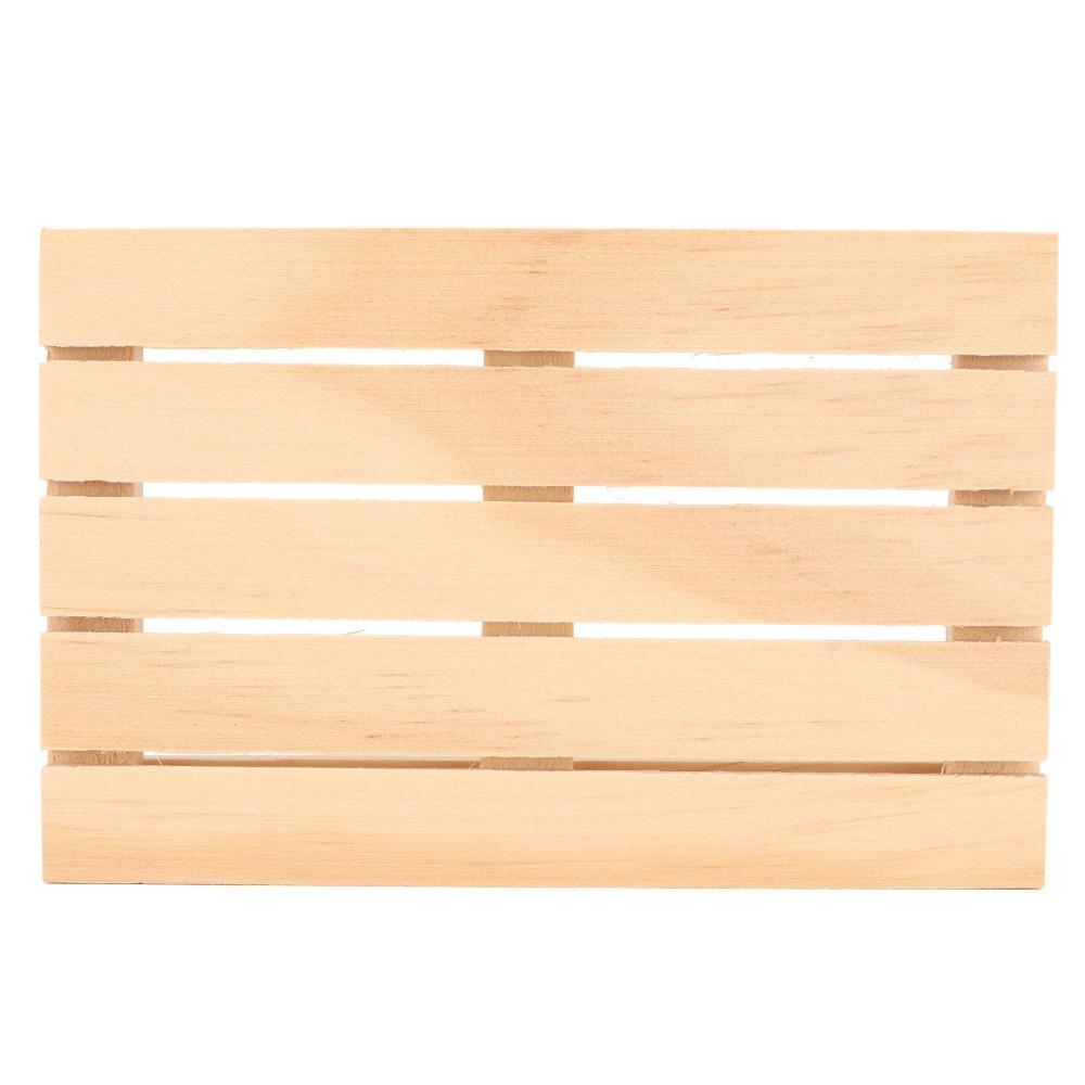 10pcs Skid Resistance Mini Pallet Coasters Rectangle Drink Coasters Wooden Coasters  For Office