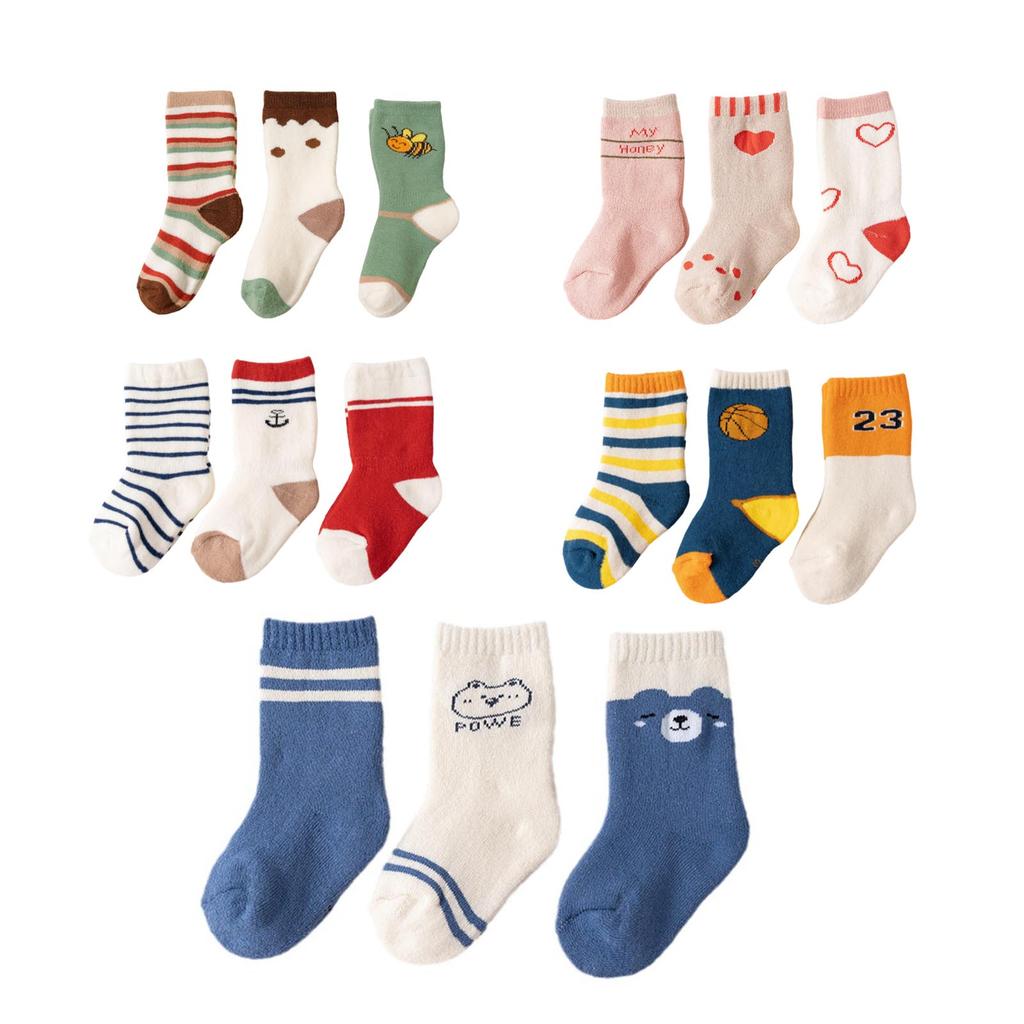 Winter Plush Thickened Heat Storage Warm Cartoon Cute Mid-length Baby Socks