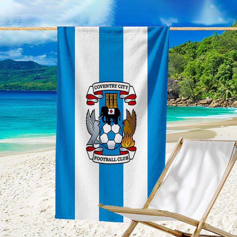 Strandtuch mit aufgedrucktem Wappen des Coven-try Football Club, superweiche Mikrofaser, perfektes Geschenk zum Geburtstag, für Pool, Strand, Reisen, für Familie und Freunde