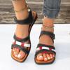 Mode Sommer Damen Sandalen mit eckiger Zehenpartie und Absatz Neue Mode Knöchelriemen Freizeit Sandalen für Damen Outdoor Damen Strandschuhe Übergröße