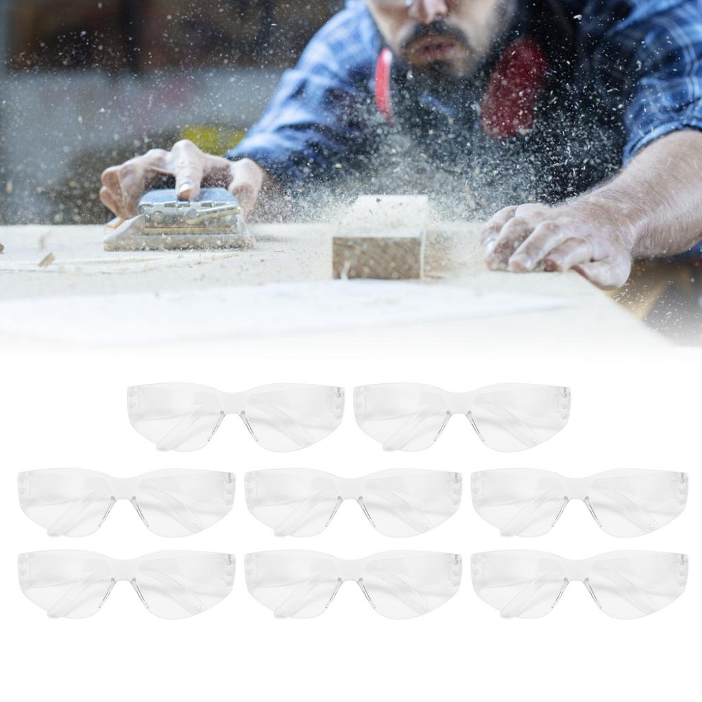 8pcs Safety Goggles AntiImpact Dustproof Eyes Protector for Riding Woodworking Construction Work