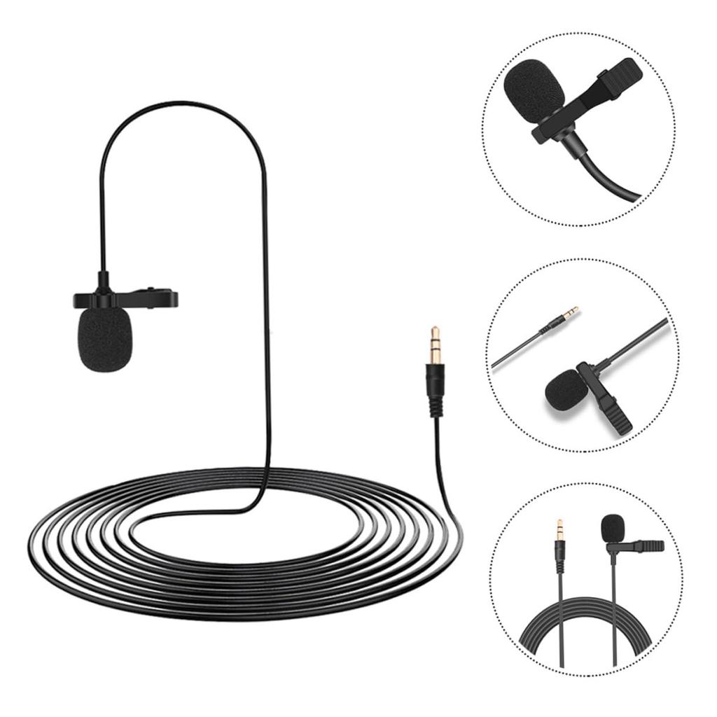 Microfon Lavalier HOMSFOU, Microfon de înregistrare, Microfon de conferință, Microfon pentru cameră gimbal, Microfon condensator 35mm, Microfon cu clips, Live