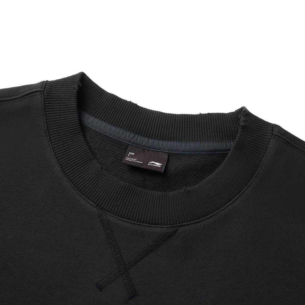Li Ning Sports Lifestyle Series Letter Round Neck Comfortable Breathable Versatile Casual Loose Sweatshirt Unisex sweatshirt AWDV415-1