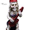 Spooky Holiday Party Accents Halloween Skeleton Gnome Musician Resin Figurine, Hand-Painted Gothic Statue with Guitar Dark Pastoral Style Decoration