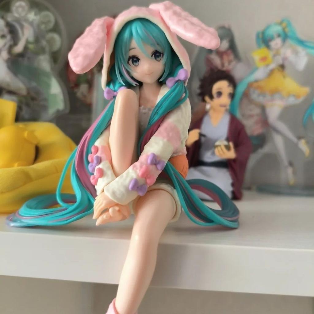 NEW 15cm Figure HATSUNE MIKU Noodle Stopper Figure Rabbit Ear Pajamas Model Toy Doll Action Figure Collection Gift PVC