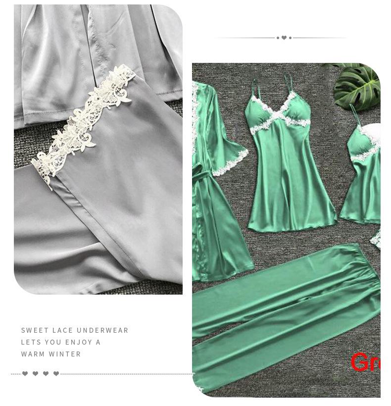 2019 Europäischer & Amerikanischer Damen Übergröße Sexy Pyjama Set: Sommer Braut Morgenmantel mit halben Ärmeln & Bademantel