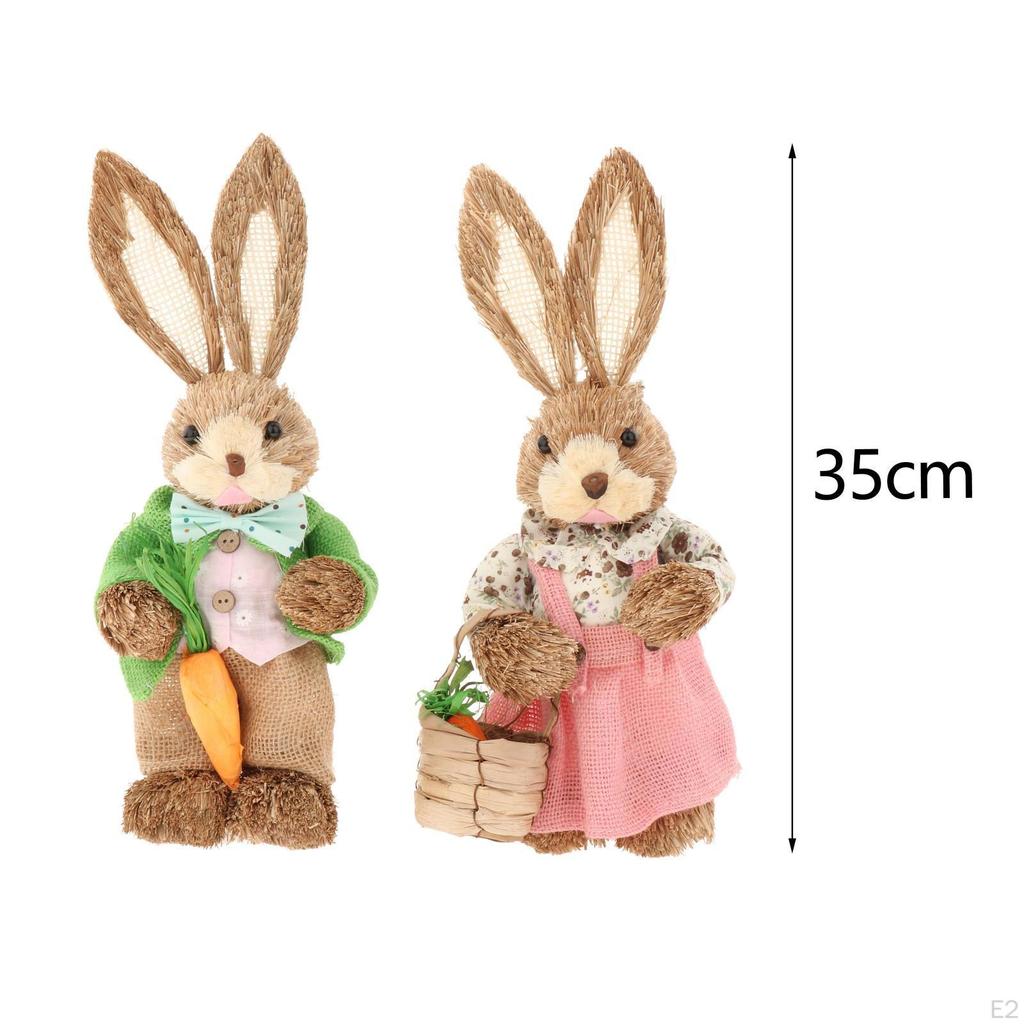 Kanin 35 cm Prydnad med Kläder Djur Fotorekvisita Dekoration för Kanin Skulpturer Dekoration för