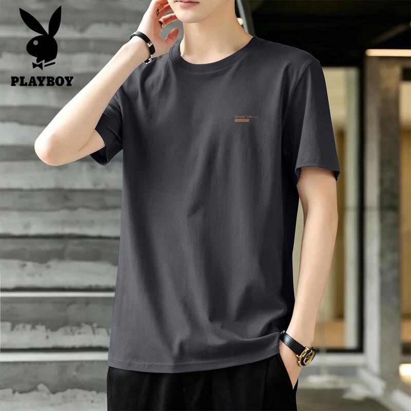 Playboy Men s Graphic Print Loose Cotton T-Shirt L