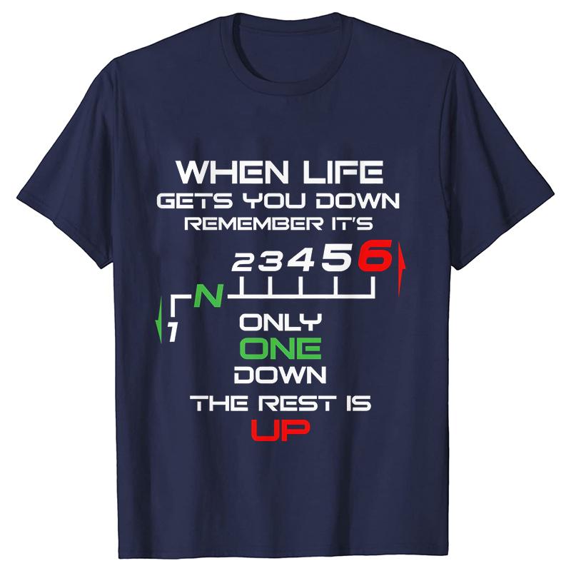1N23456 Motorcycle Gear Biker Heartbeat Retro Printed Men's New T-shirt Fashion Casual Loose Summer Tshirts Short Sleeve T-shirt