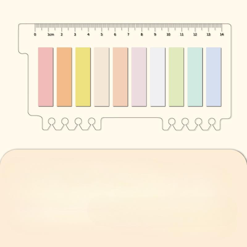 Solid Color Sticky Note Index Label Book Notebook Page Marker Paper Bookmark Tearable Waterproof Stationary Stickers