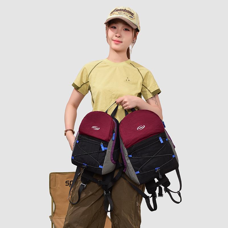 Schoolbag Lightweight Outdoor Travel Backpack Waterproof Hiking Sports Mountaineering Backpack Japanese Contrasting Color Large Capacity Versatile
