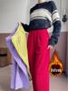 Women's High-Waist Fleece-Lined Wide-Leg Slimming Pants - Autumn/Winter 2025 Style