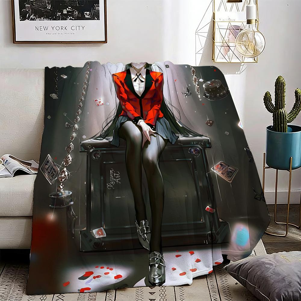 Comics Kakegurui Throw Lightweight 240g Flannel Blanket Soft Skin-friendly for Summer Cooling 75X95CM
