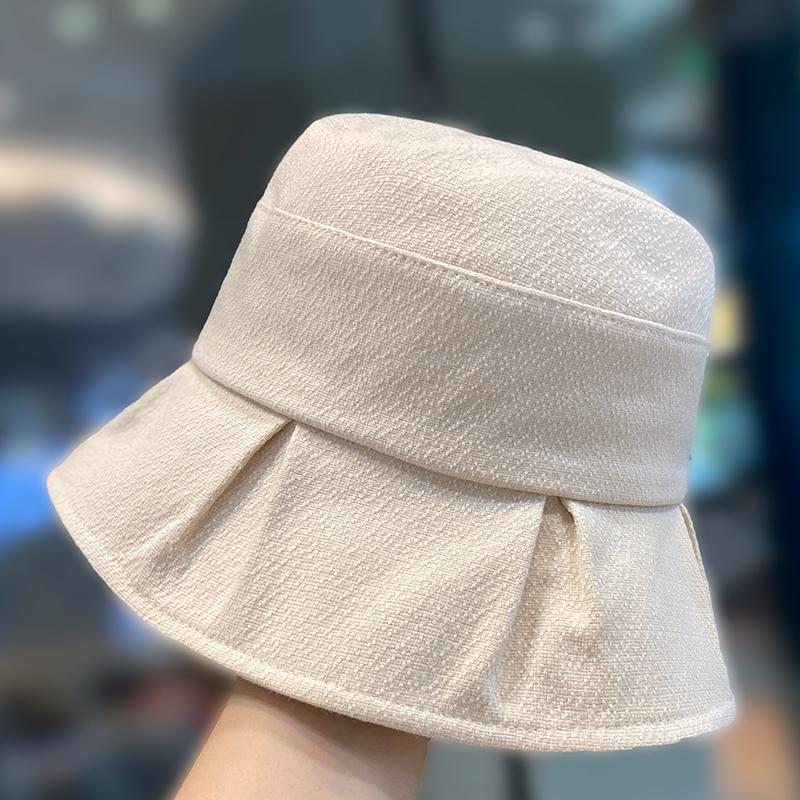 Spring and autumn hat women's casual versatile face small sunscreen sunshade bucket hat foldable travel basin hat autumn