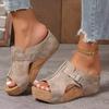 Fashion Woman Summer Shoes Platform Wedge Slippers for Women Elegant Women Sandals Ladies Slide Female Women Leather Flip Flops