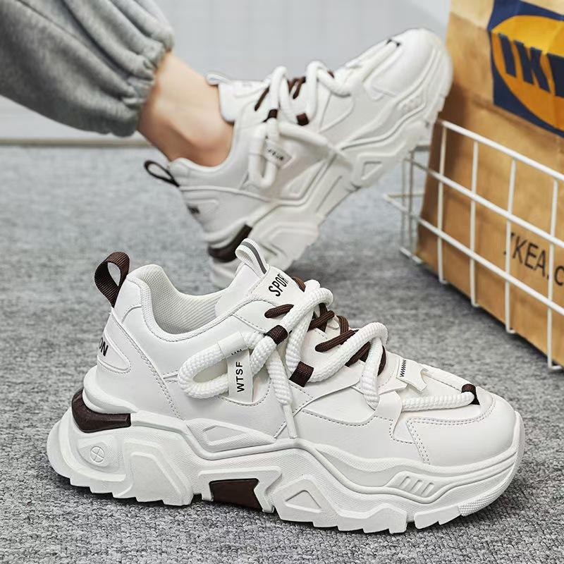 Men's Sneakers Comfortable Casual Shoes for Men Platform Non-slip Running Shoes Lace Up Solid Color Sports Shoe Man Hot 2024 New