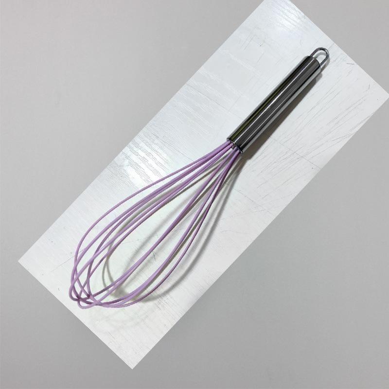 Stainless Steel Silicone Whisk - Handheld Cake Cream Beater Mixer Tool