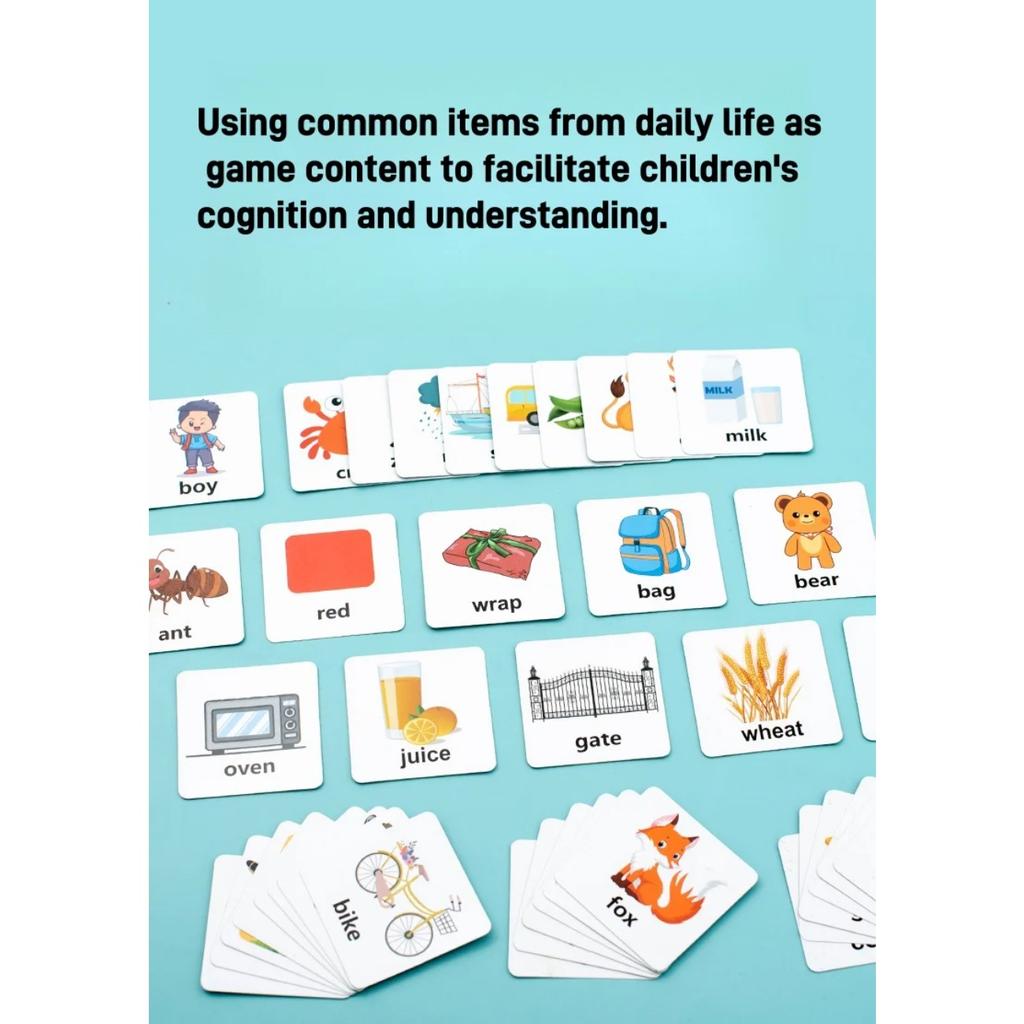 Carte Anglaise pour Enfants Montessori Blocs de Construction en Bois Lettres Anglaises Interaction Parent-Enfant Bataille d'Orthographe Jeux de Bureau