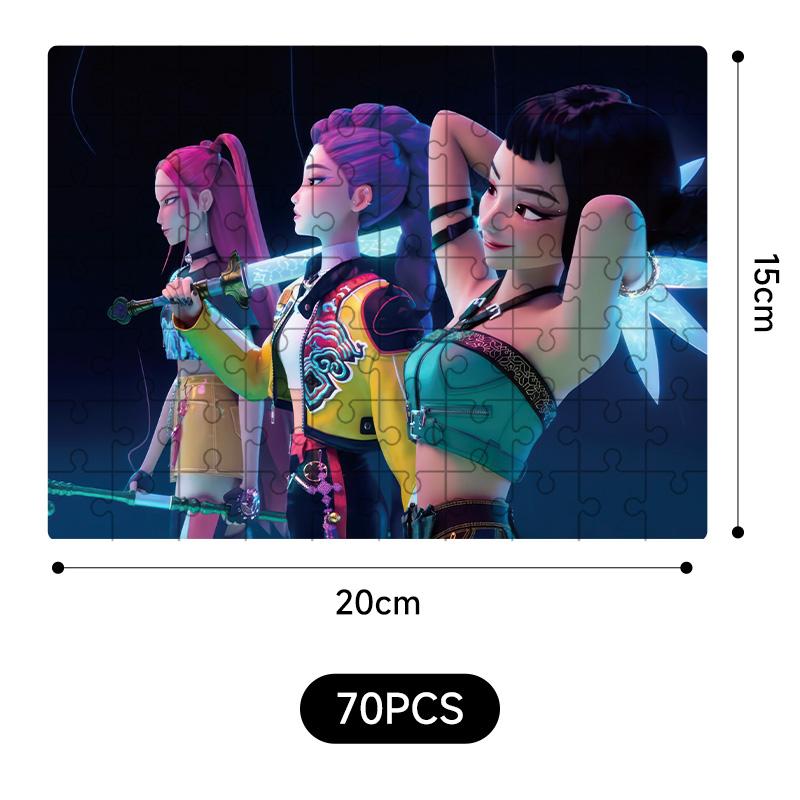 Kpop Łowcy Demonów 20*15Cm Puzzle Zabawki Rumi Mira Zoey Huntrix Wzór Postaci Gra Planszowa Dekoracja Domu Prezenty dla Dzieci