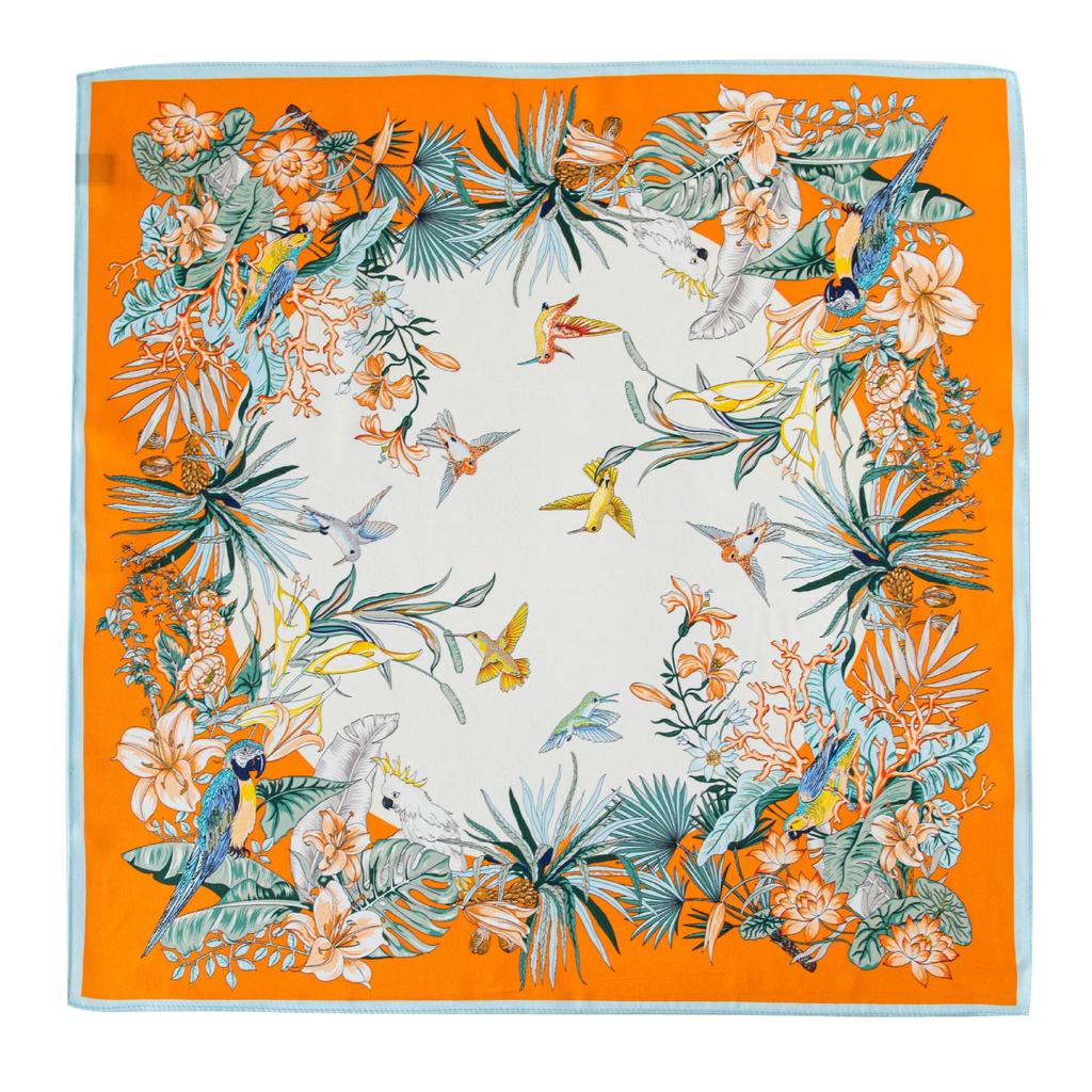 53*53CM 100% morušový hedvábný čtvercový šátek Olejomalba Luxusní šátky Šátek na opalování Šátek Nákrčník Dárek