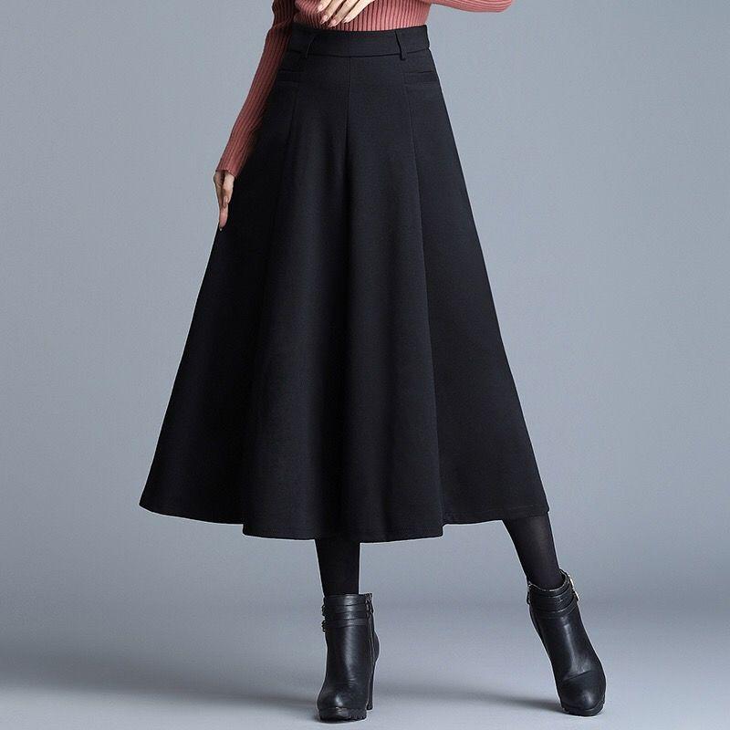 

Осень Зима Женские Шерстяные Брюки Однотонные С Карманами Эластичная Высокая Посадка Модные Элегантные Свободные Широкие Брюки Длиной до Щиколотки XXL чёрный