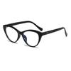 Cat eye glasses women's high-end peach heart black frame plain large frame women can match degree frame anti-blue light