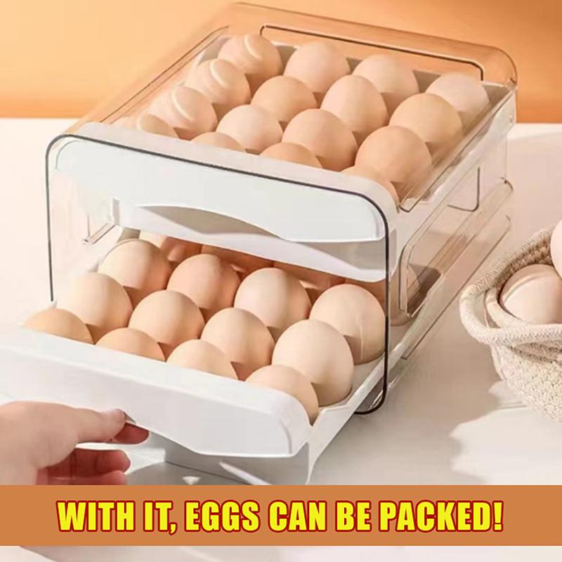 Transparent Egg Storage Container With Food Grade Material And 32 Egg Capacity Perfect For Kitchen Refrigerator Use