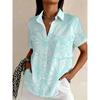 Camisa Minimalista de Verano con Estampado Digital Floral Camisa de Botones Superior para Vacaciones en la Playa Hawaiana Camisa Casual para Mujer