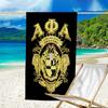 proof beach towel with a Alpha Phi Alpha logo pattern - soft,absorbent,quick-drying,machine washable - perfect for swimming,camping,bathing
