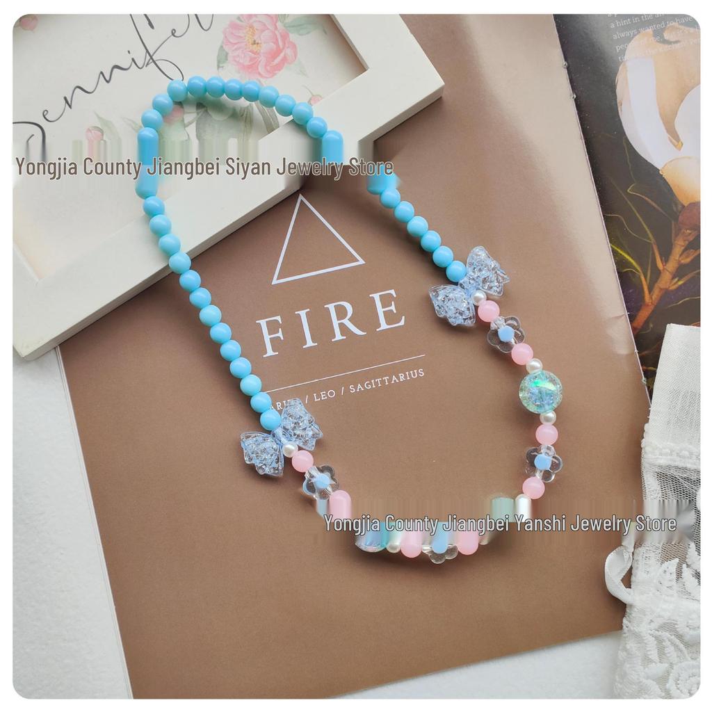 Transparent Colorful Jelly Bead Necklace for Kids