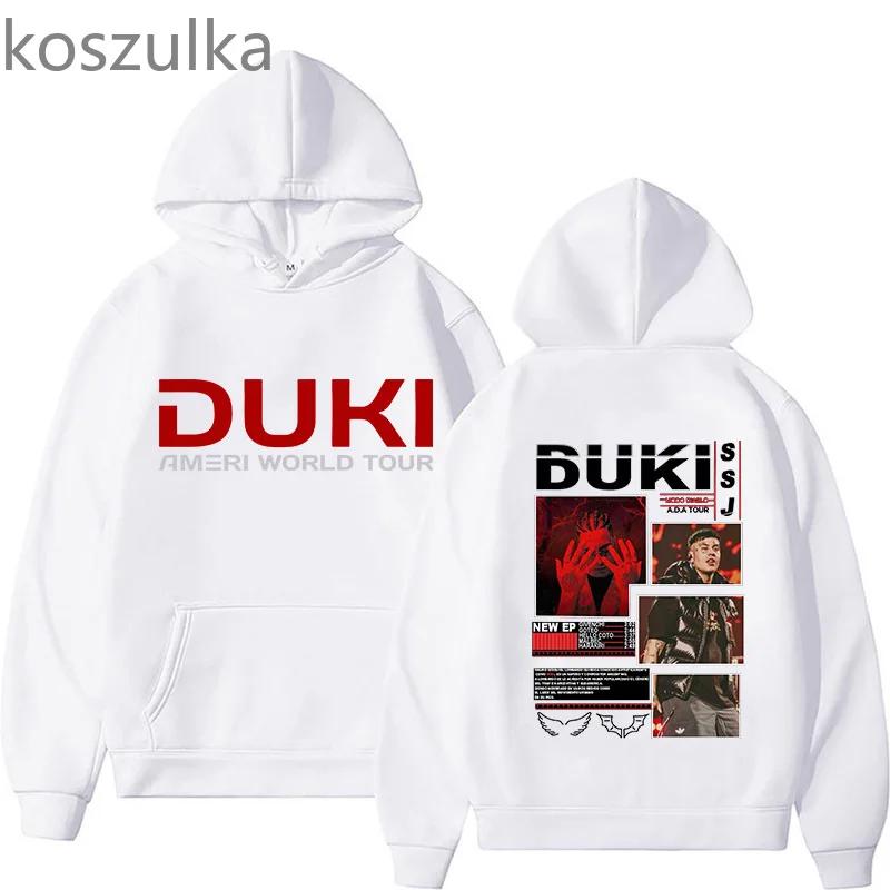Duki Ameri World Tour Hoodies New Art Aesthetic Clothing Casual Women Men Pullovers High Street Loose Sweatshirt Streetwear