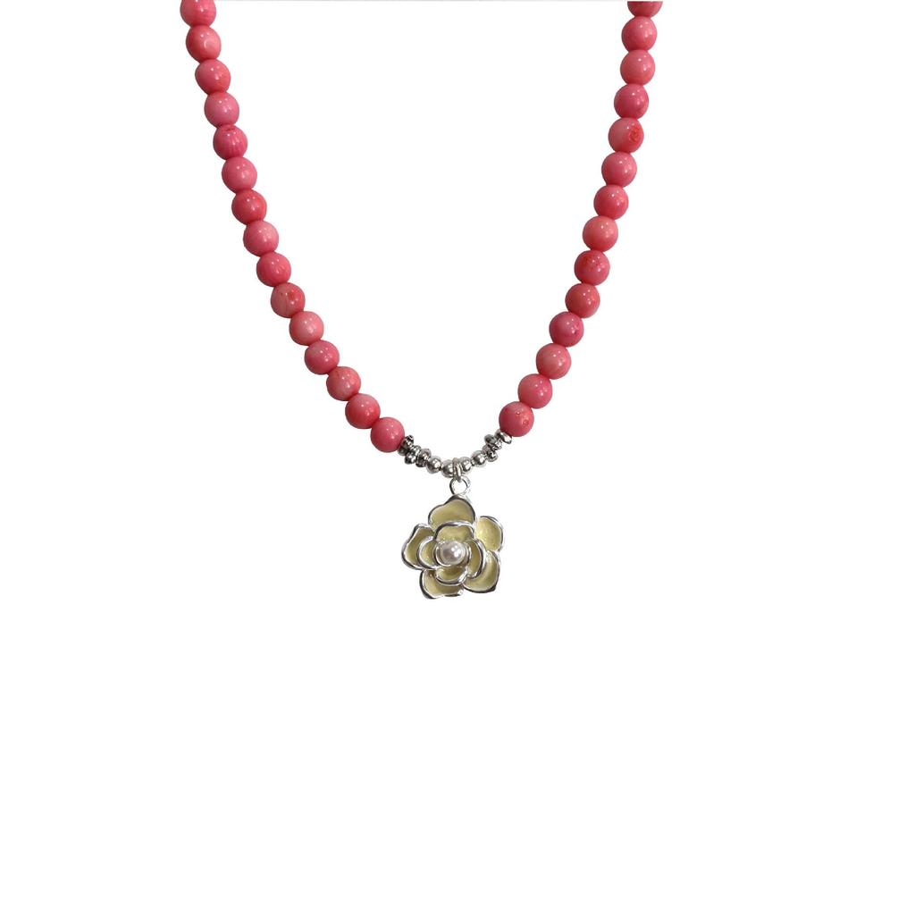 Yinruitai S925 Sterlingové stříbro Korálová růže Náhrdelník - 2024 Dámský všestranný řetízek na klíční kost