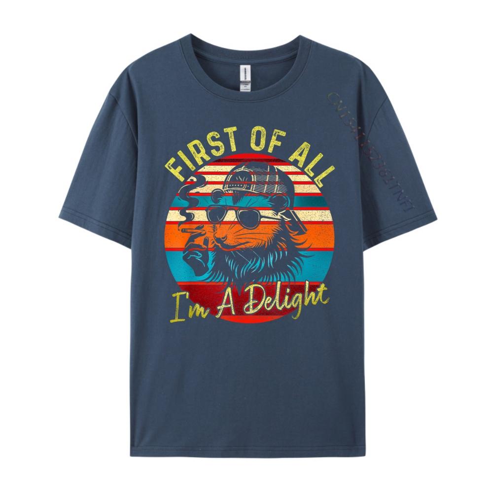 

First Of All I M A Delight Sarcastic Angry Opossum Possum Black Graphic Tees Cotton Comfort Funny T Shirts St Patrick s Day 4XL