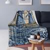 Blaues Delft-Stil Niederländische Landschaft Decke Weiche Warme Flanell Überwurfdecke Tagesdecke für Bett Wohnzimmer Picknick Reisen Zuhause Sofa