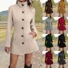 Stand Collar Trench Women Coat Windbreaker Fitted Clothes Femme Loose Cloak Woolen Single-breasted Coat Outwear