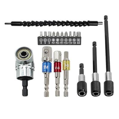 18Pcs Flexible Drill Bit Extension Set 105 Degrees Right Angle Drill Attachment Rotatable Joint Socket 1 4 3 8 1 2 Inch