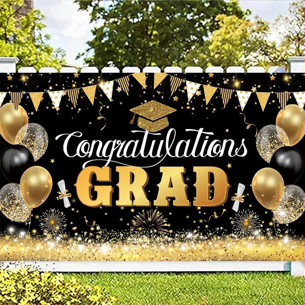 Congrats Grad Banner Congratulations Banner Xtra Large Size 72x44 Inch Grad New
