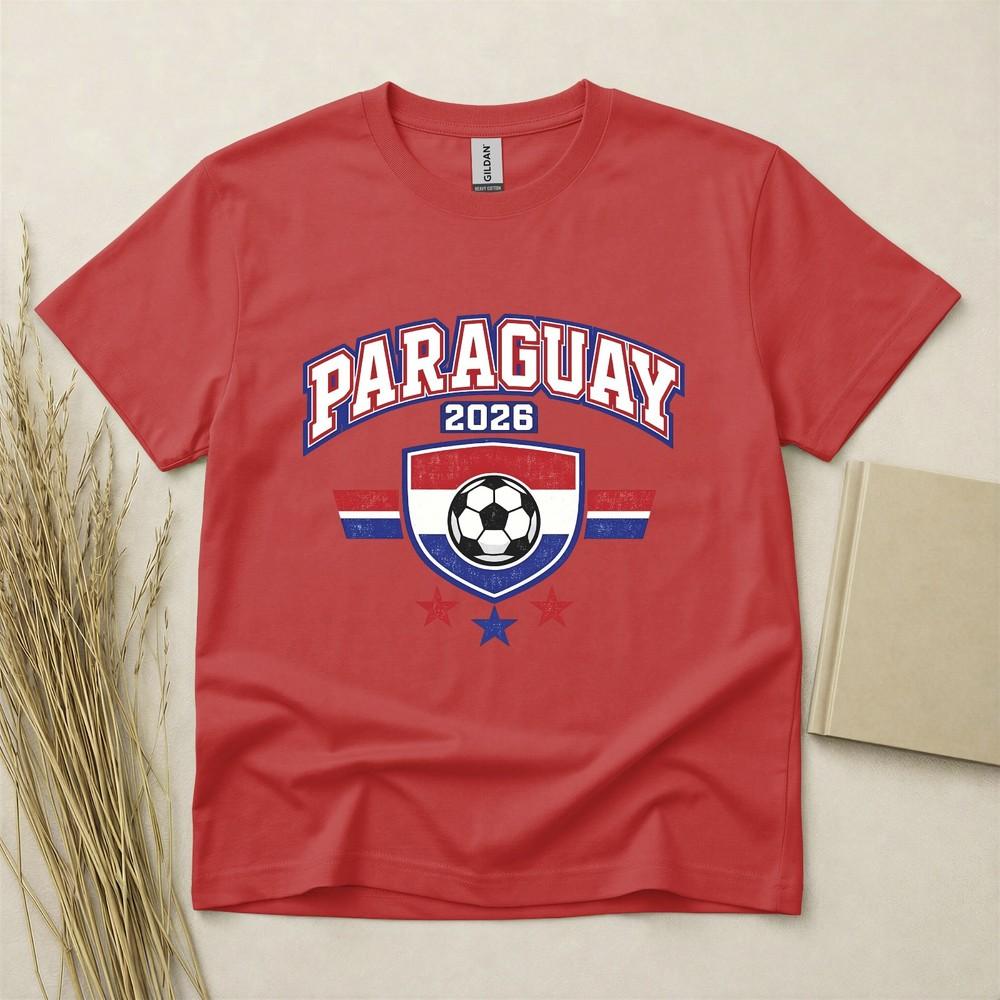 Paraguay 2026 Football Fan T Shirt Soccer Supporters Gildan Cotton Family