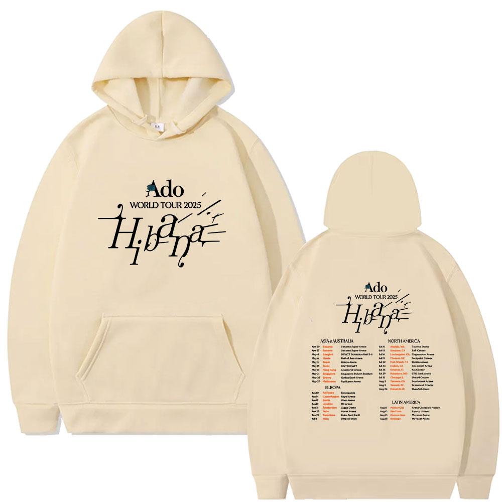 Ado Welttour Hibana Doppelseitiger Druck Hoodie Herren Damen Mode Japanischer Stil Kapuzen Trainingsanzug Männlich Vintage