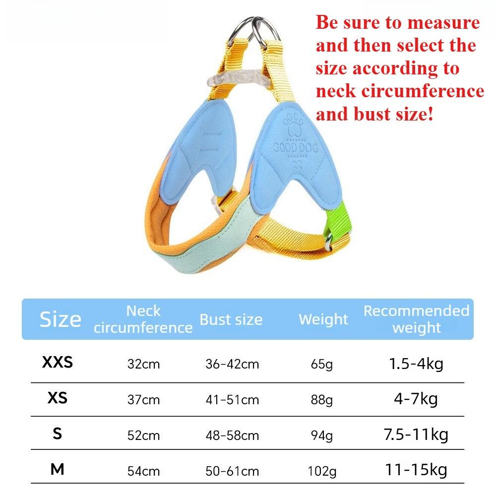 Dog Harness Y-shaped for Small Dog Shiba Inu Puppy Chest Strap Macaron Color Matching Breathable Safe Puppy Harness Pet Products XXS
