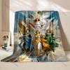 1PC Angels Warriors Standing On Clouds Print Blanket Warm Soft Fluffy Kids and Adult Sofa Bed Throw Blanket Travel Camping RV