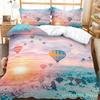Hot Air Balloon Duvet Cover Set Single King Cartoon Animal Bedding Set Cute Sika Deer Elephant Comforter Cover For Kids Teens