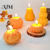 Zement Kürbisform DIY Kerze Silikon für Halloween, Handgemachte Duftkerzen Form, Harzguss Bastelarbeiten Gips Ton Epoxid
