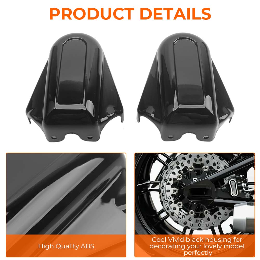 Motorcycle Black Chrome 1 Pair Rear axel Covers and Necessary Mounting Hardwares Accessory For Harley Softail models 2008-later