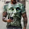 Summer Round Neck 3D Art Print Top Fashionable Casual Short Sleeved Men's T-shirts
