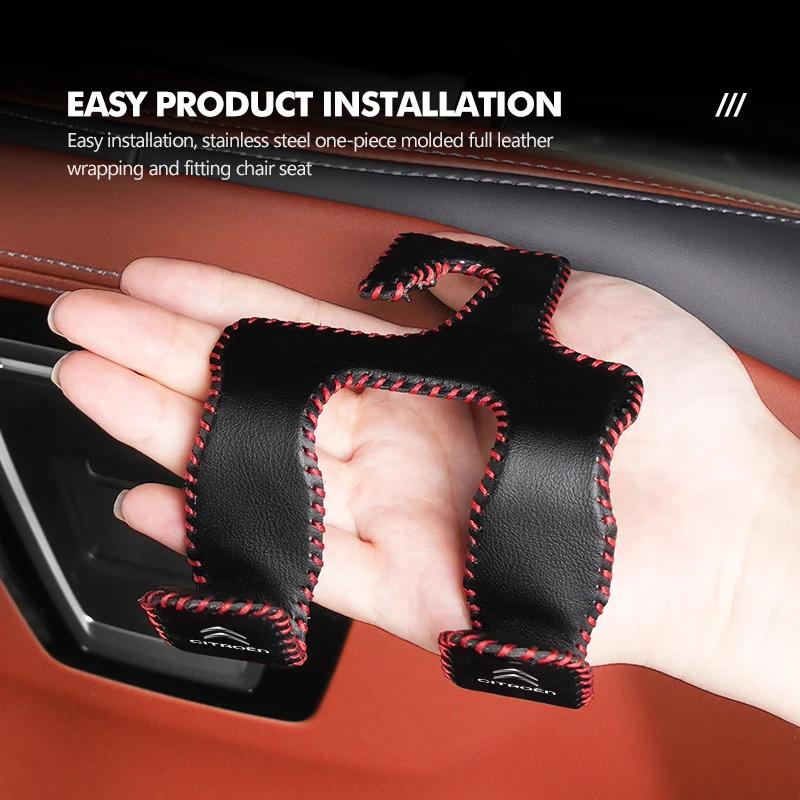 Leather Car Seat Back Head Rest Double Hook Handbag Bracket For Citroen Grand Berlingo Jumper Celysee Xsara Picasso Aircross aia256